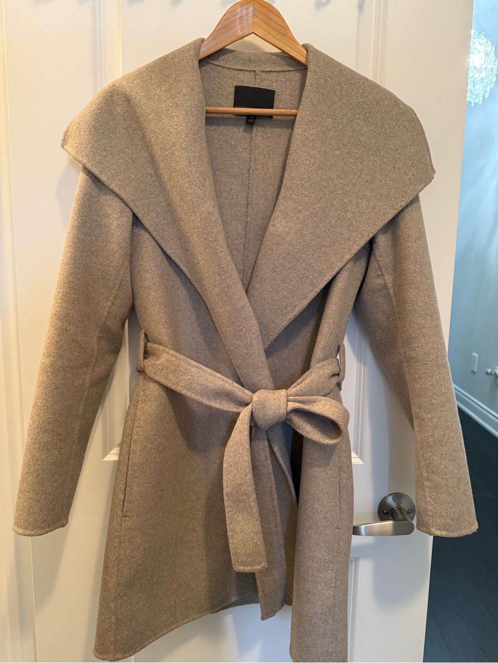 Banana Republic Taupe Wrap Trench Coat with Shawl Collar